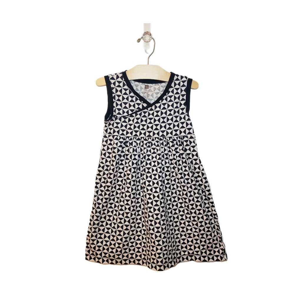 Tea Collection Size 5 Girls Navy Geometric Patterned Sleeveless Dress